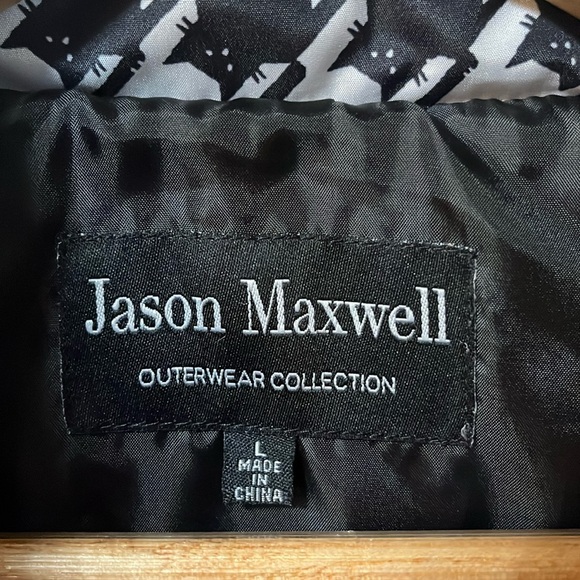 Jason Maxwell Black and White Black Cat Houndstooth Puffer Vest Size Large - Picture 5 of 9